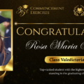 Commencement Exercises Graduation Congratulation Banner in Gold and Black Classic and Elegant Style (12 x 8 in)